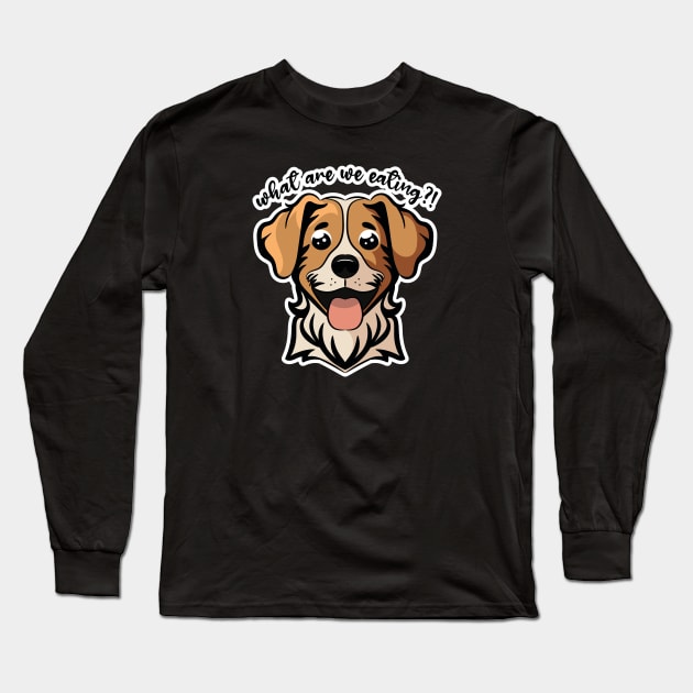 Retriever Dog Loves Food Long Sleeve T-Shirt by PureJoyCraft